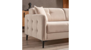 Canapea Pluss Crem, 2 Locuri - Modernă și Elegantă