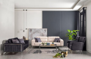 Canapea Zirkon, Crem, 3 Locuri - Design Modern