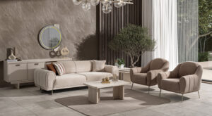 Canapea Alaska Bej 3 Locuri - Design Modern