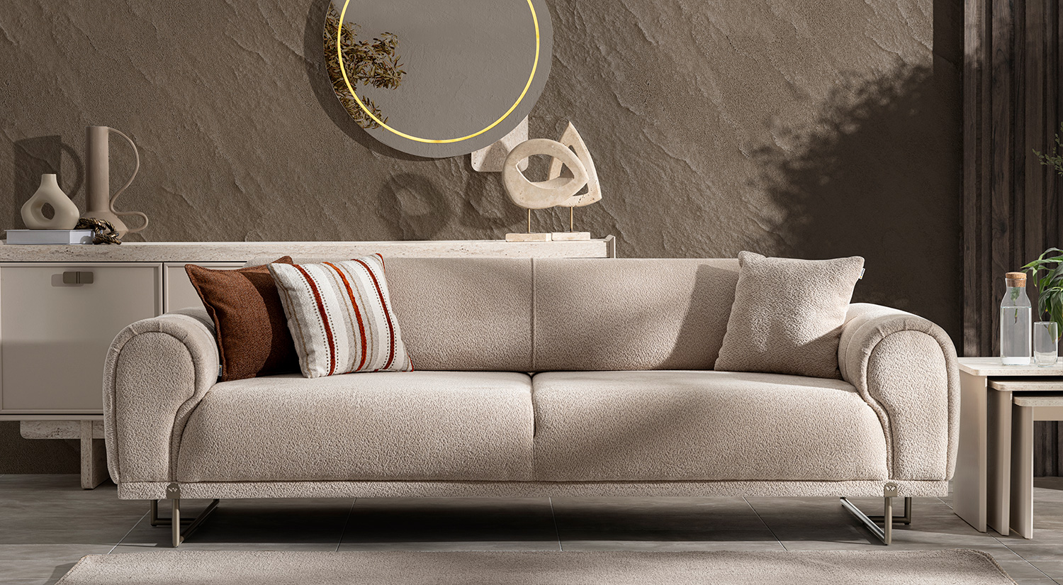 Canapea Alaska Bej 3 Locuri – Design Modern Canapea Alaska Bej 3 Locuri - Design Modern