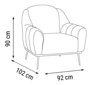 Fotoliu Alaska Maro 102×92×90 cm Elegant