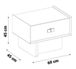 Noptieră Alaska - Design Modern, 2 Piese