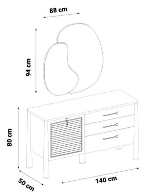 Comodă Salda 140×50×80 cm Modernă