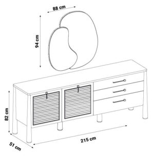 Oglindă Comodă/Consolă Salda 94x88 cm