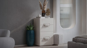 Comodă Traverta 63×50×105 cm - Design Modern